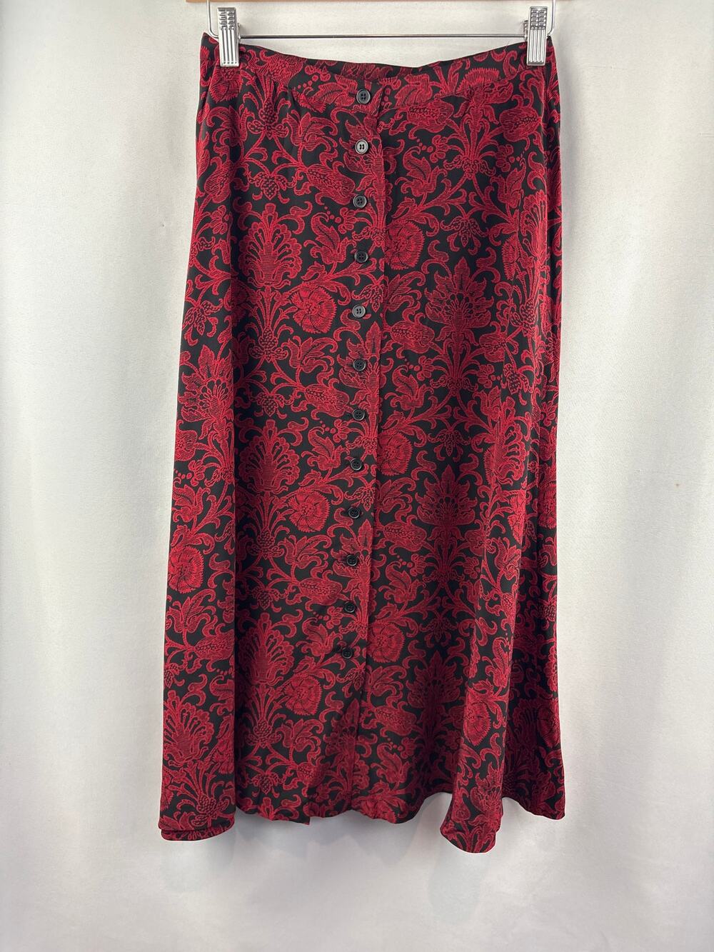Women’s Jones New York Size 4 Red & Black Paisley Maxi Skirt